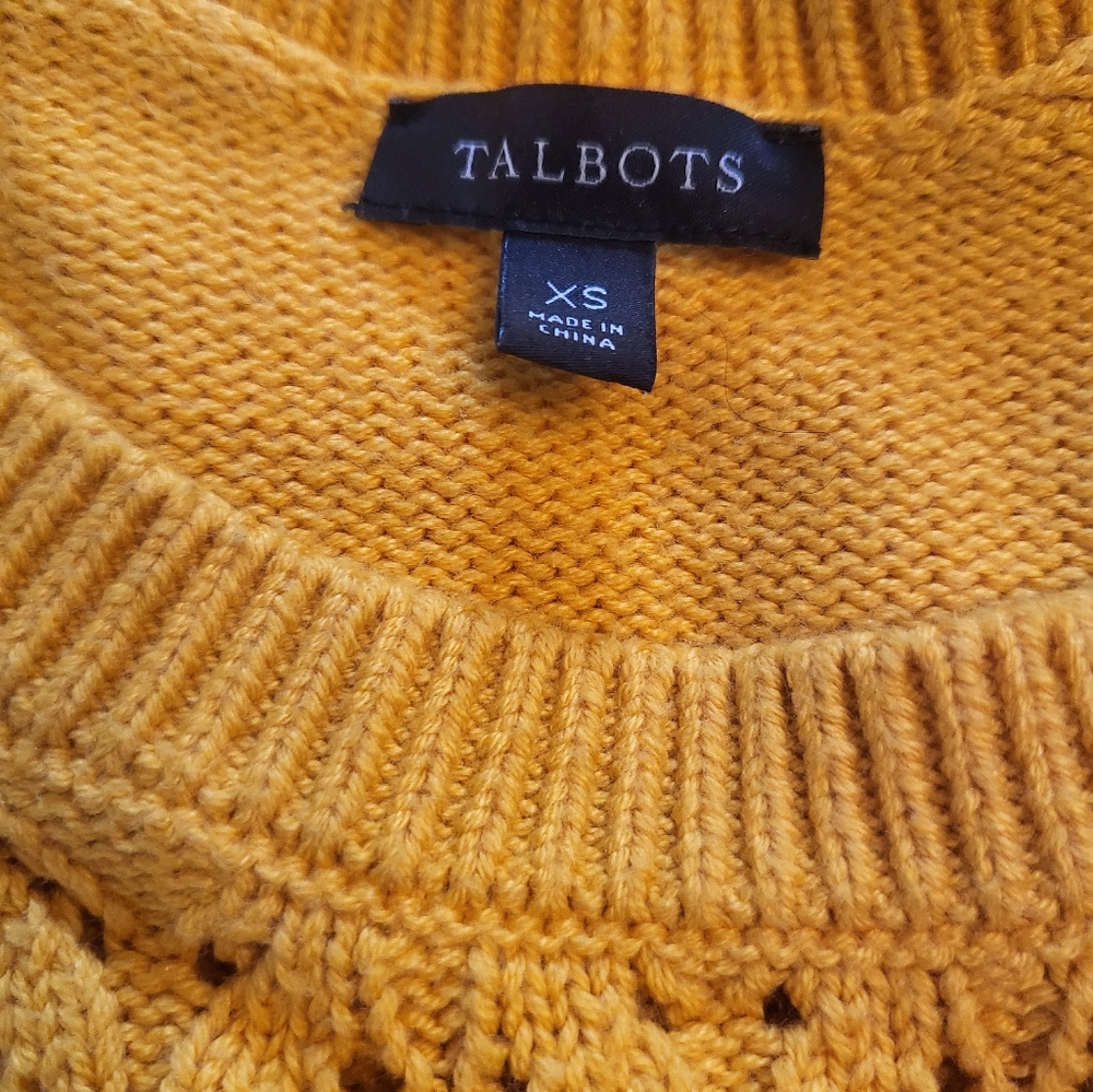 Talbots Yellow Sweater with Ruffle Detail - Picture 2 of 4